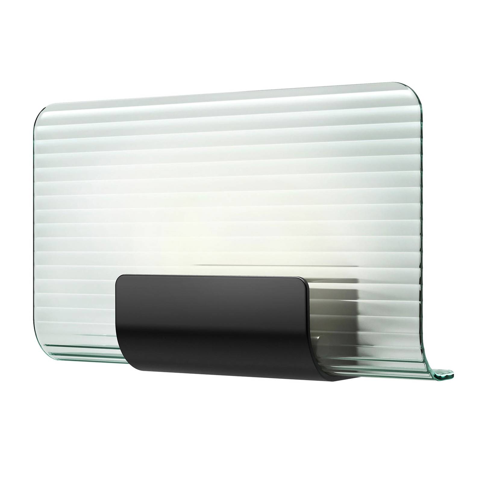 kdln LED-Wandleuchte Nami, schwarz, Breite 30 cm, Glas