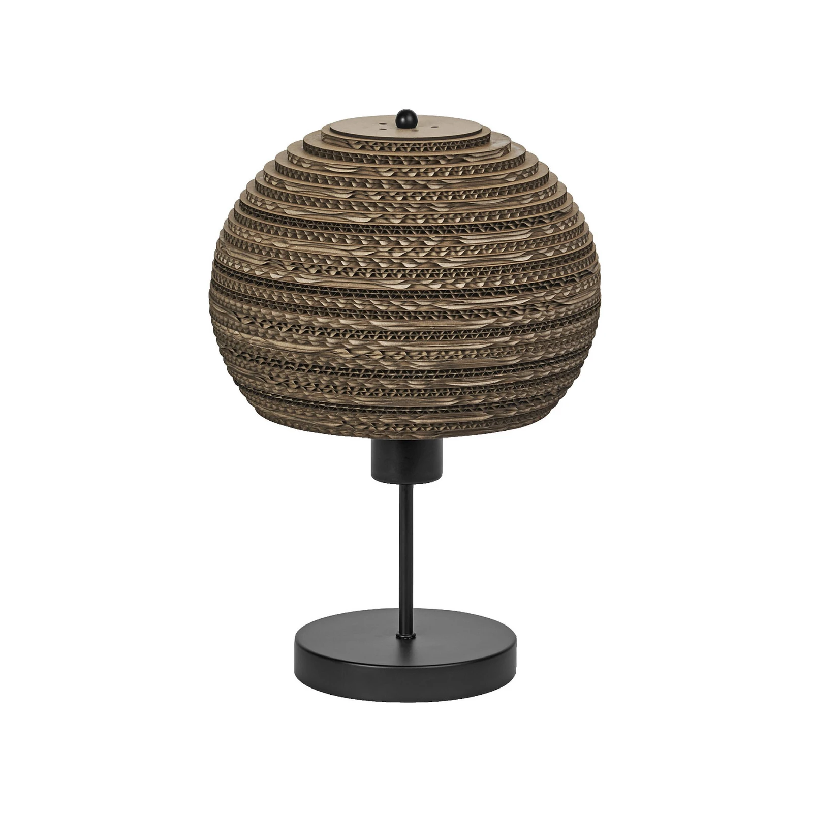 Λάμπα τραπεζιού OSRAM BALL, καφέ, ύψος 39 cm, κυματοειδές χαρτόνι, E27