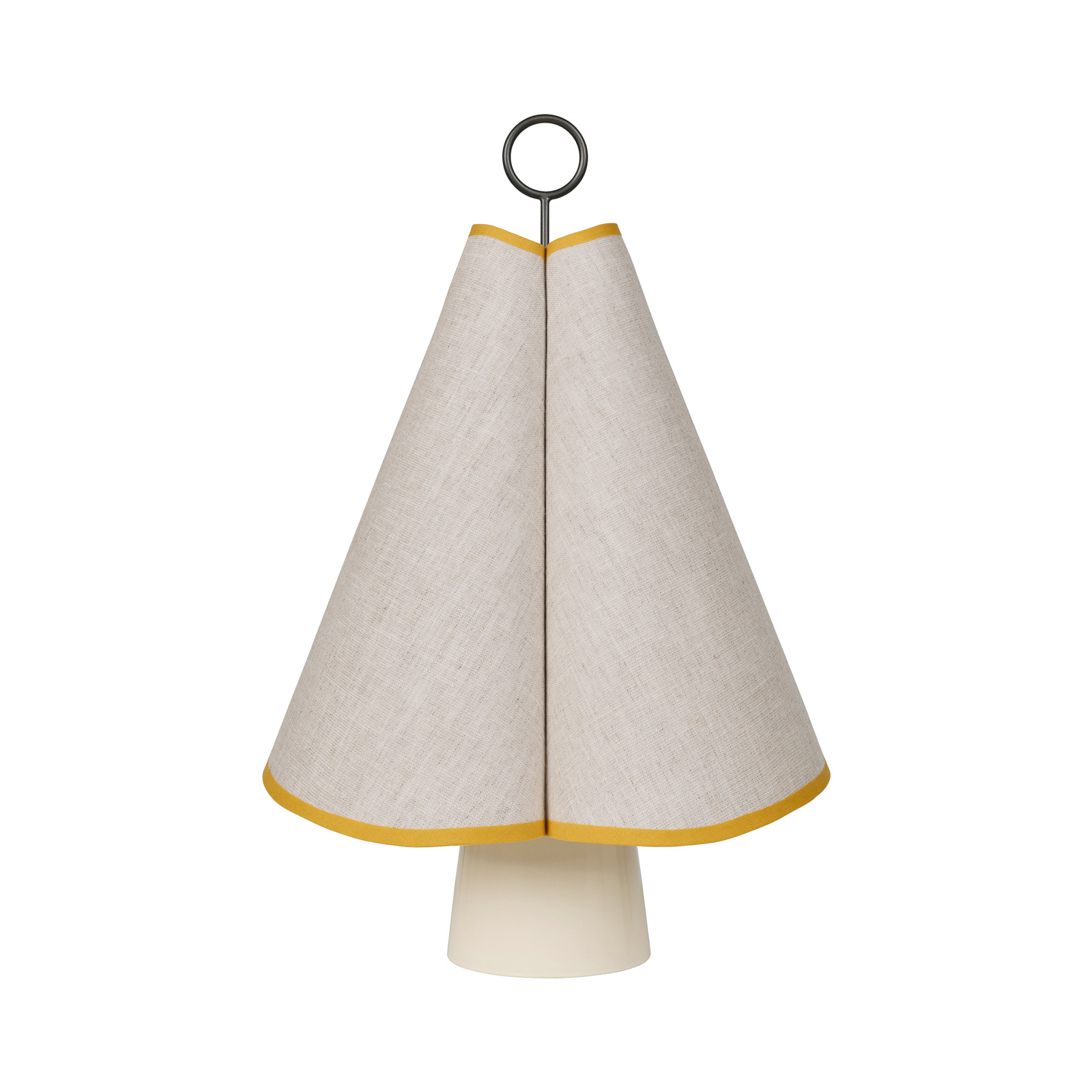 Lampe à poser LED rechargeable Hornbæk, beige/jaune, toile - Gubi