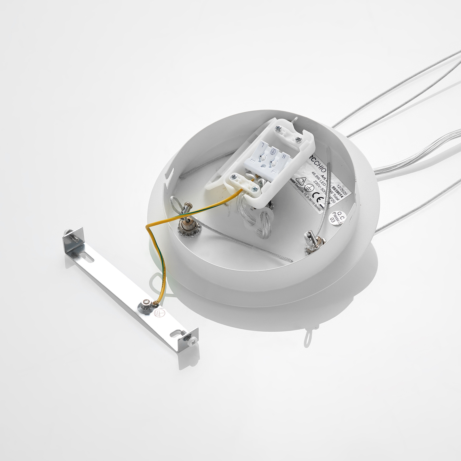 Noabelle LED hanging light, Ø 60 cm, white, metal - Arcchio