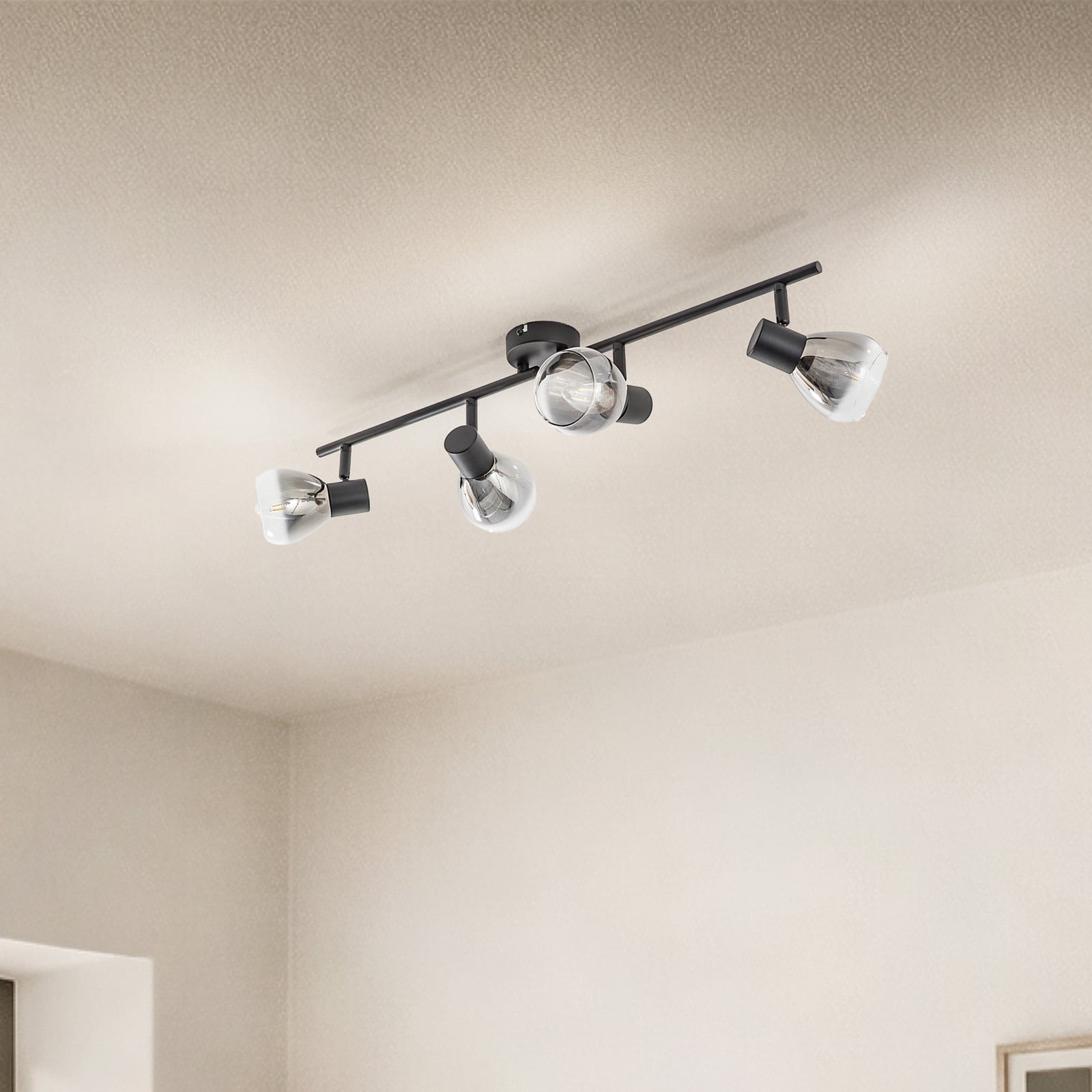 Pendura 4 Plafond Svart - Lindby - Matsal - Modern - Glas - Med flera ljusk&auml;llor