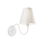 Wandlamp Mary met stoffen kap, wit