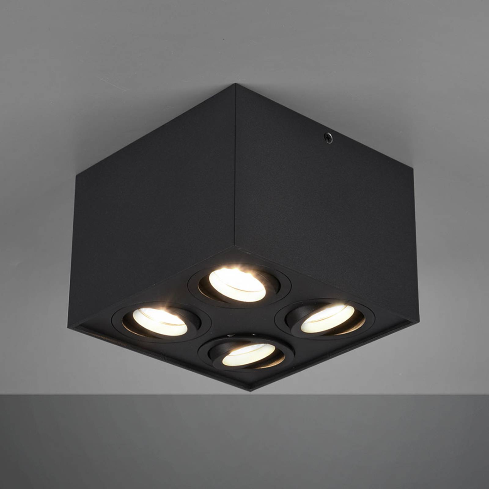 Image of Trio Lighting Plafoniera Biscuit, 4 luci, nero