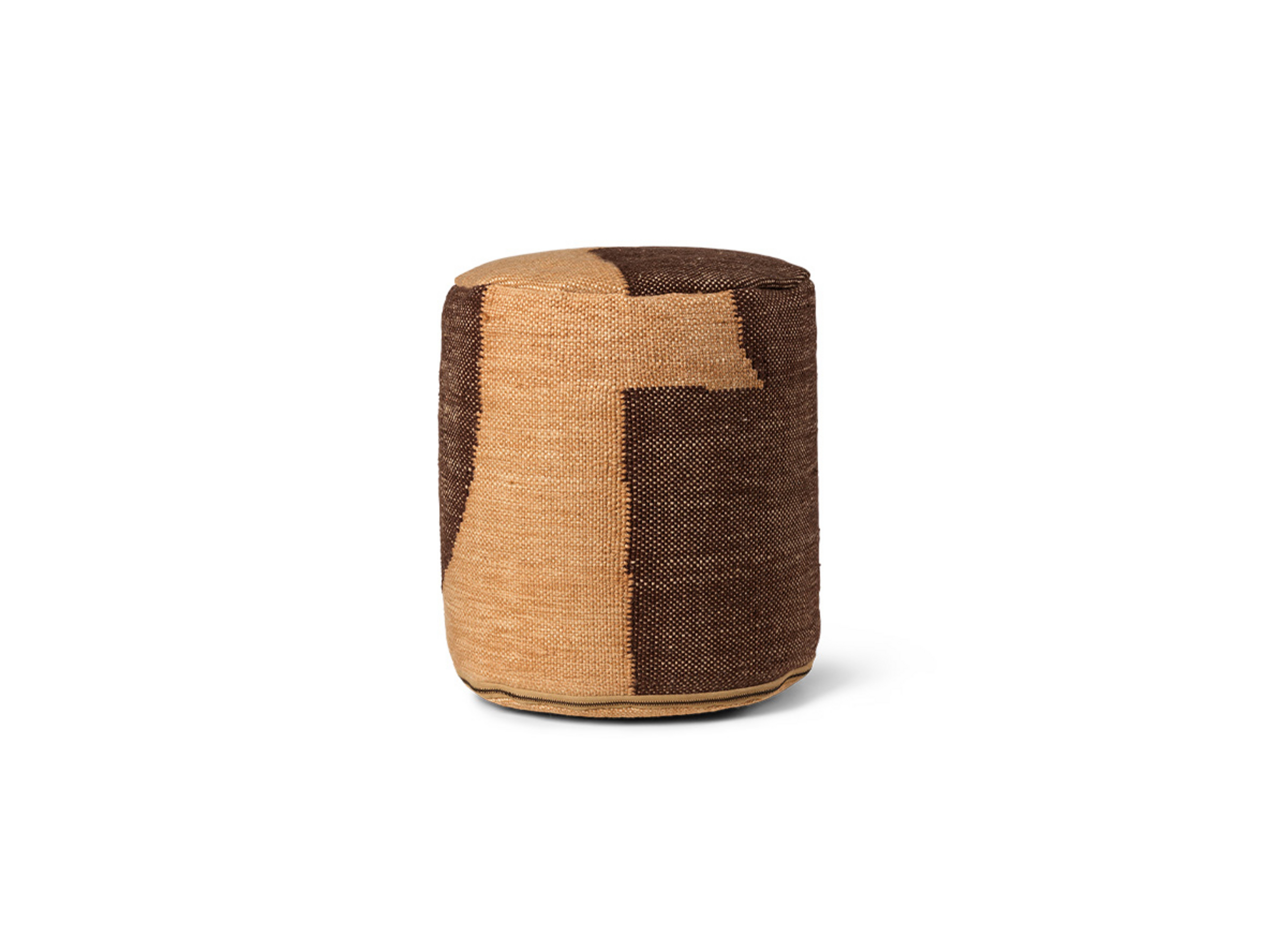 Forene Cylinder Pufe Tan/Chocolate - Ferm Living