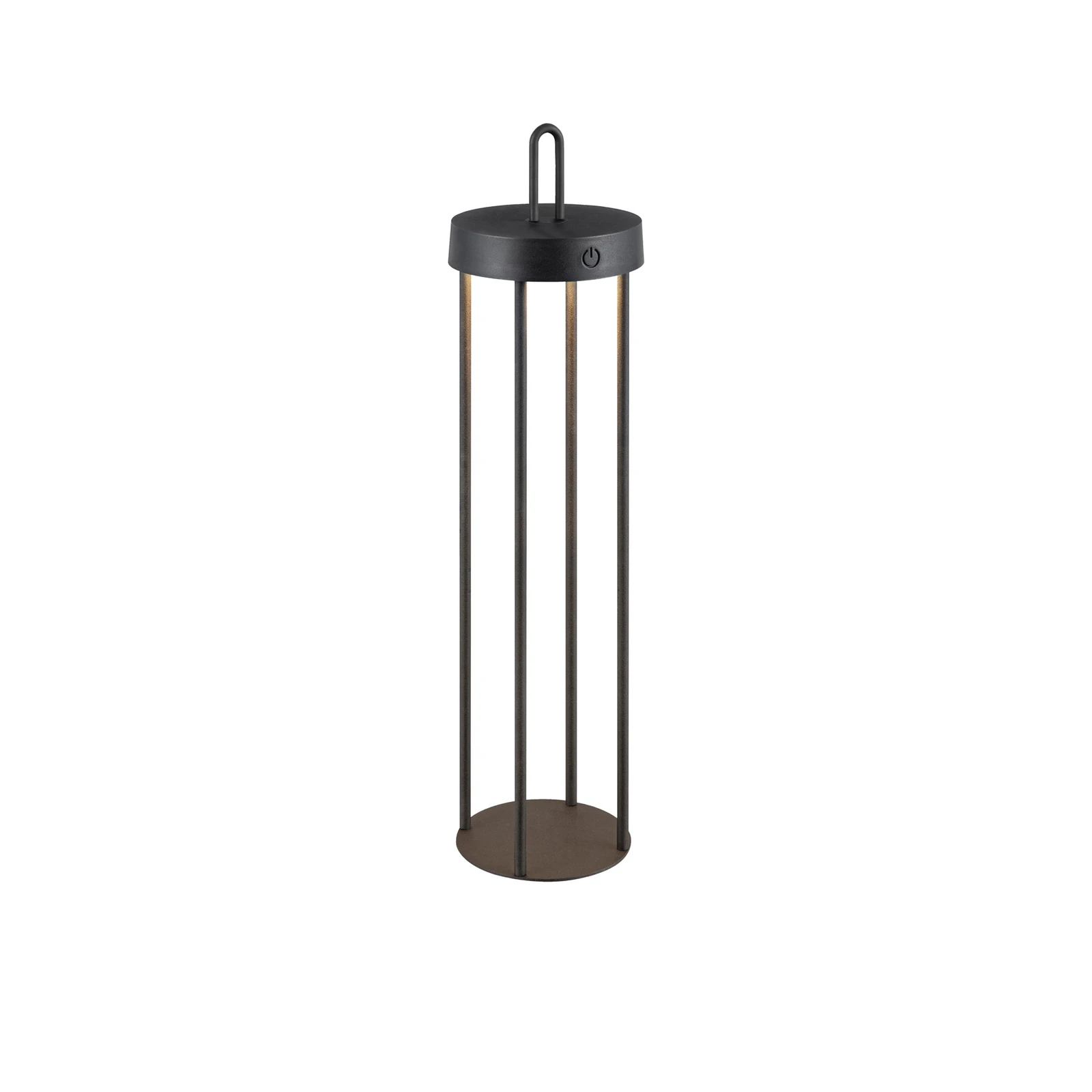 JUST LIGHT. LED įkraunama stalinė lempa Anselm juoda 50 cm geležis