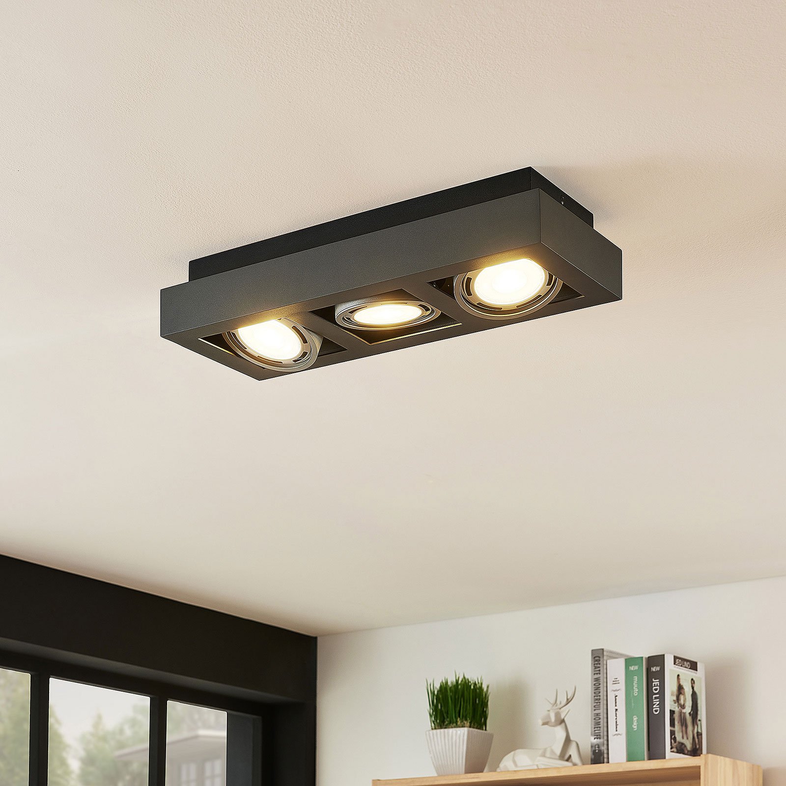 Arcchio Deckenstrahler Ronka, 50 cm, 3-flammig, grau, GU10