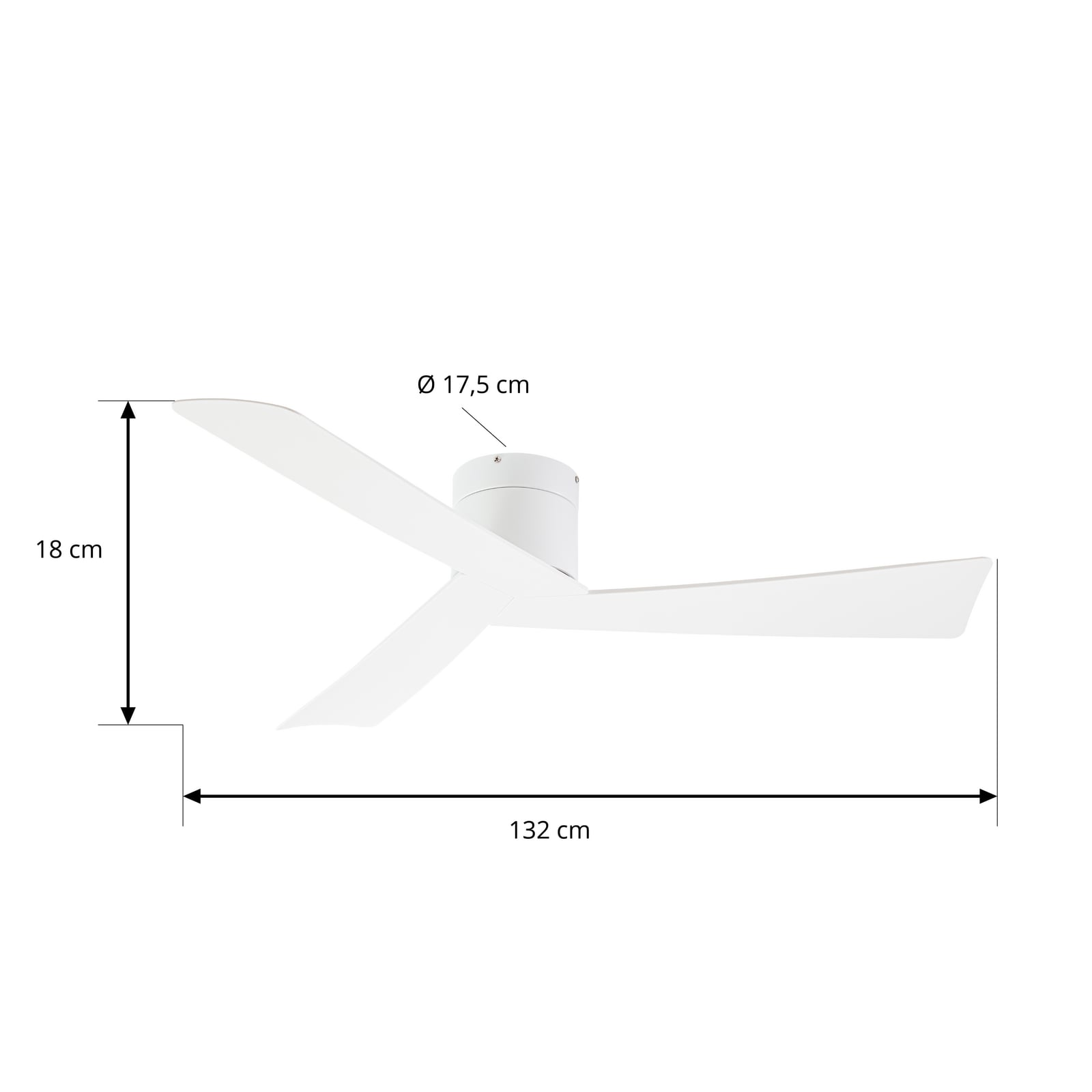 Ventilateur de plafond Lucande Ventoro, Ø 132 cm, blanc, métal