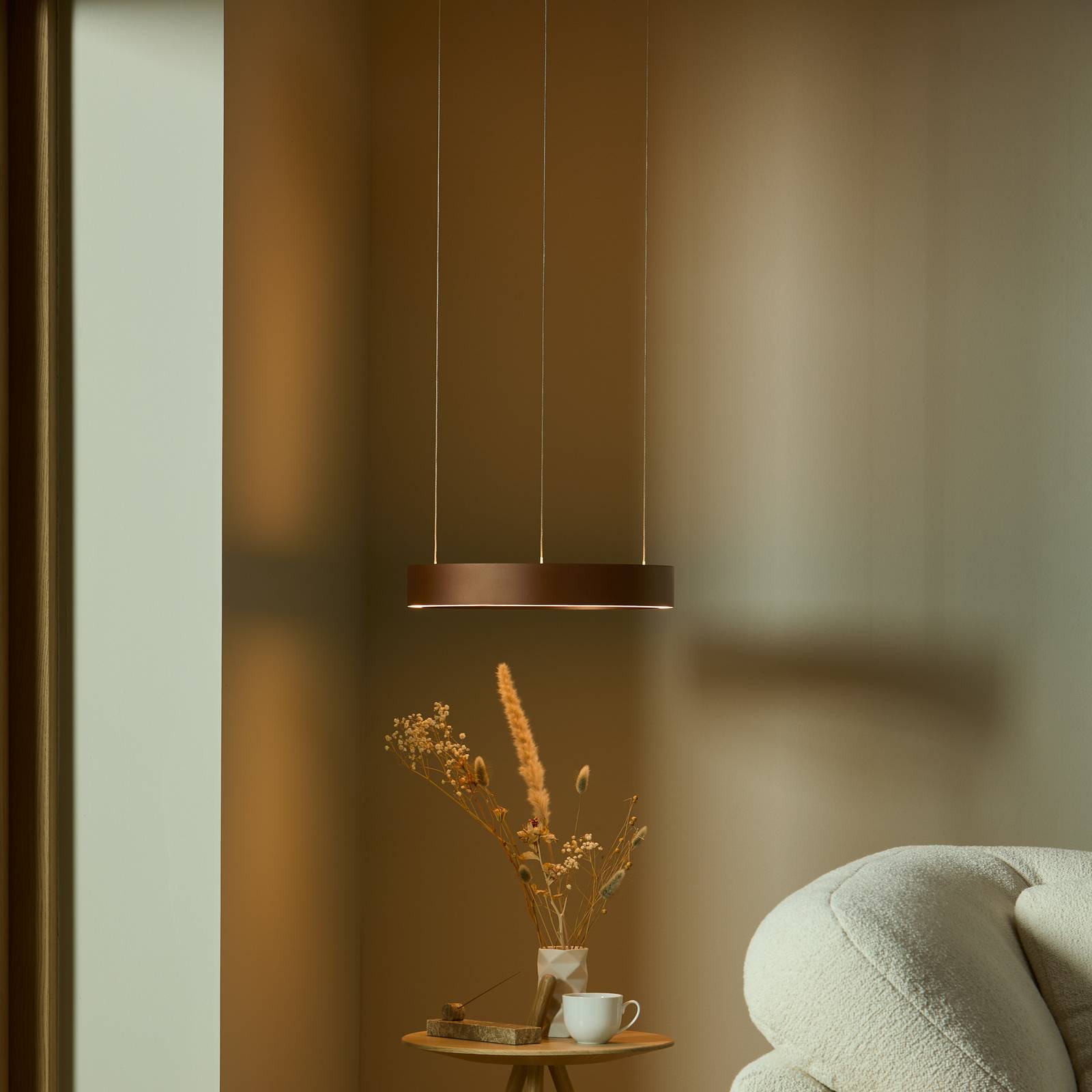 LOOM DESIGN żyrandol LED Velora w kolorze karmelowo-brązowym, Ø40 cm,