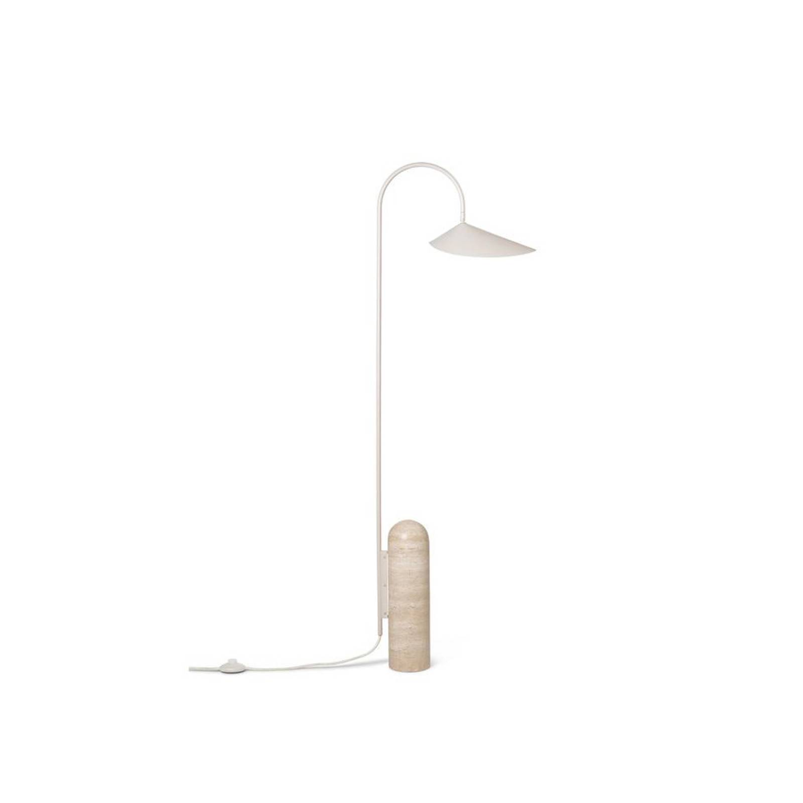 lampa stojąca ferm LIVING Arum, beżowy, marmur, stal, 136 cm