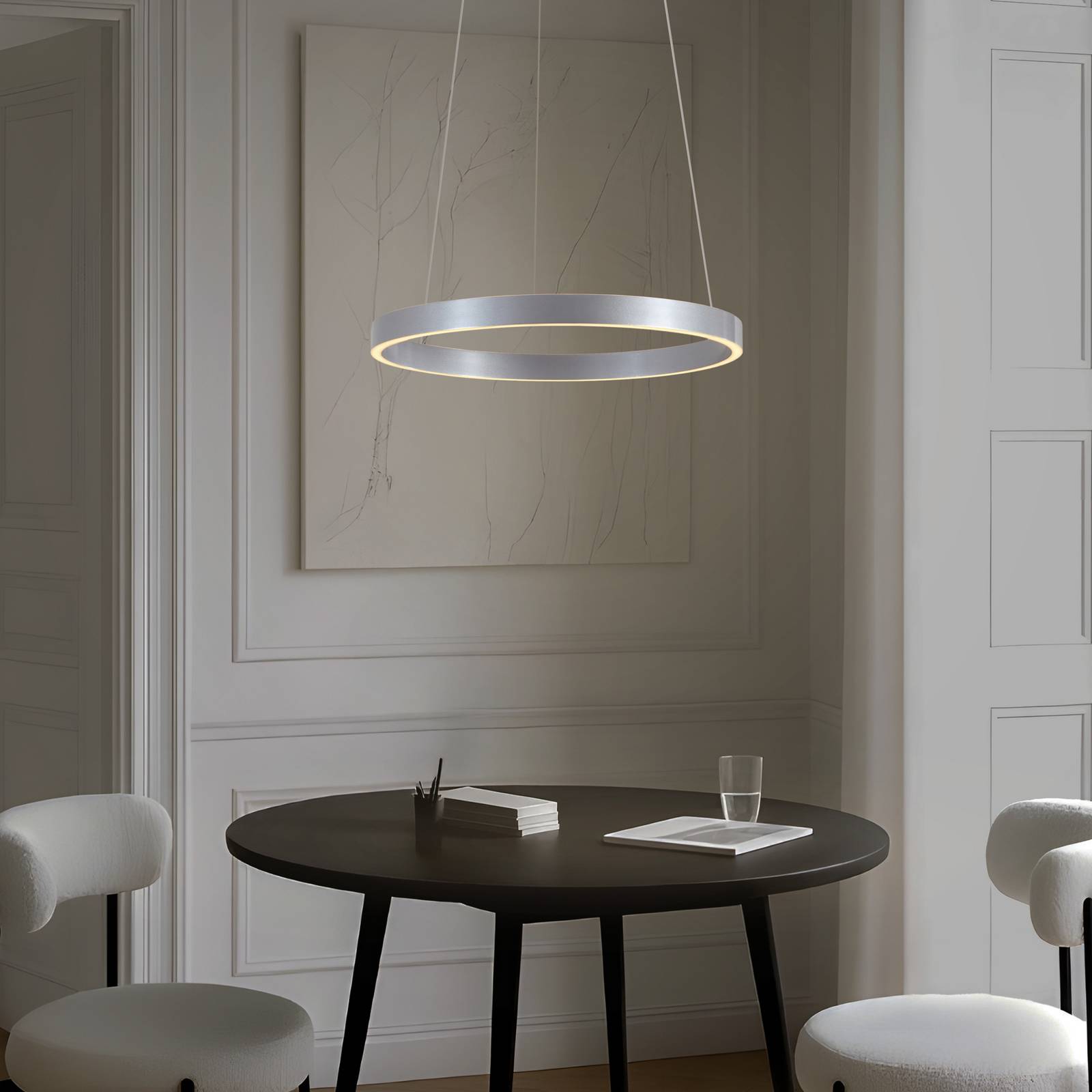 Lucande LED-Hängeleuchte Yonam, Ø 60 cm, 1-flg., alu, CCT günstig online kaufen