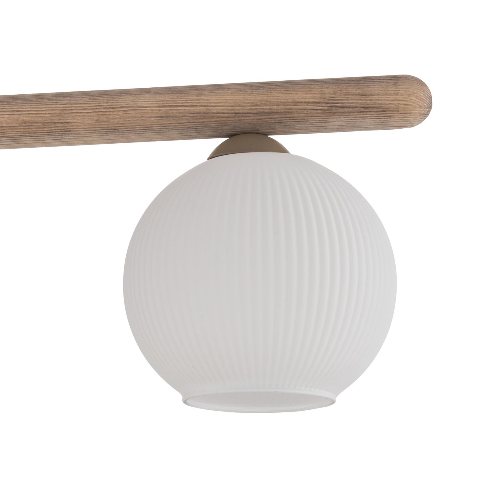 Virlo-riippuvalaisin, 4-lamppuinen, puu, opaali-lasi, pituus 95 cm