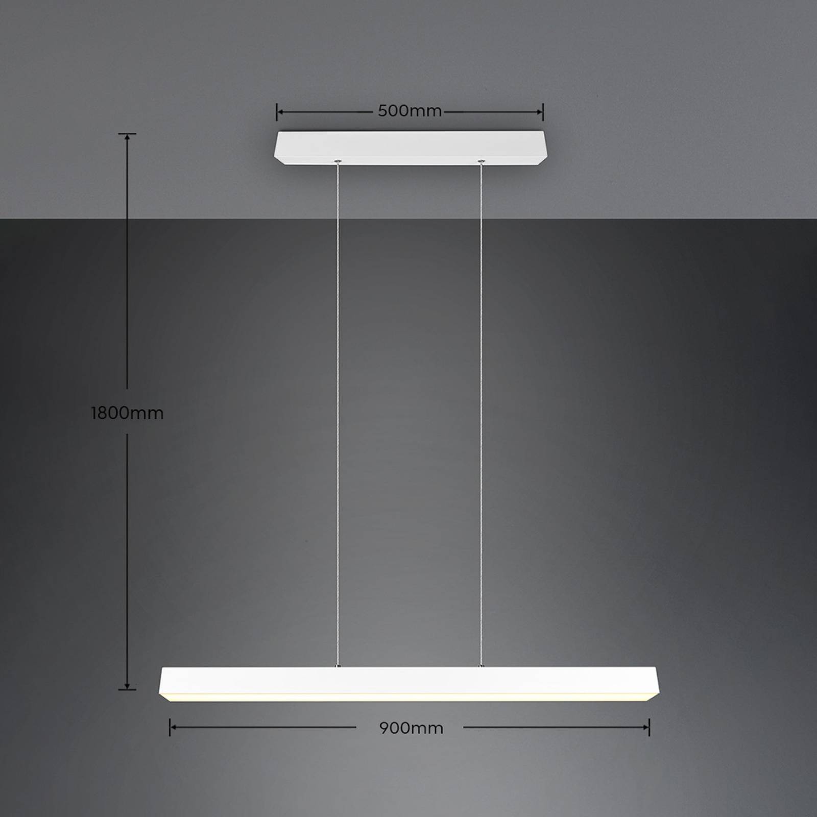 Trio Lighting Suspension LED Paros DUOline, poutre, blanc mat