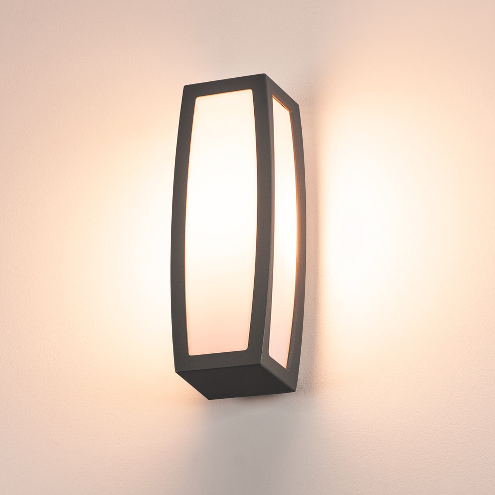 SLV Meridian Box outdoor wall light, anthracite, width 13 cm