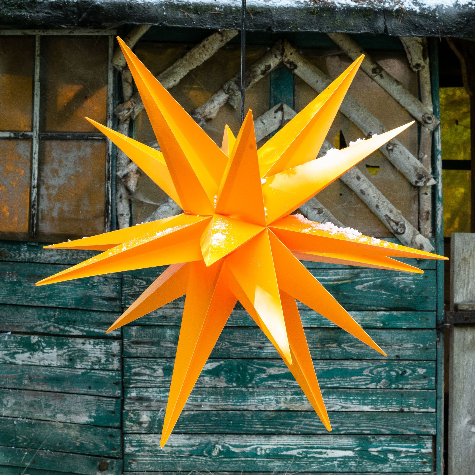 Deko-stjerne XXL, 18-spisser, Ø, 80 cm gul