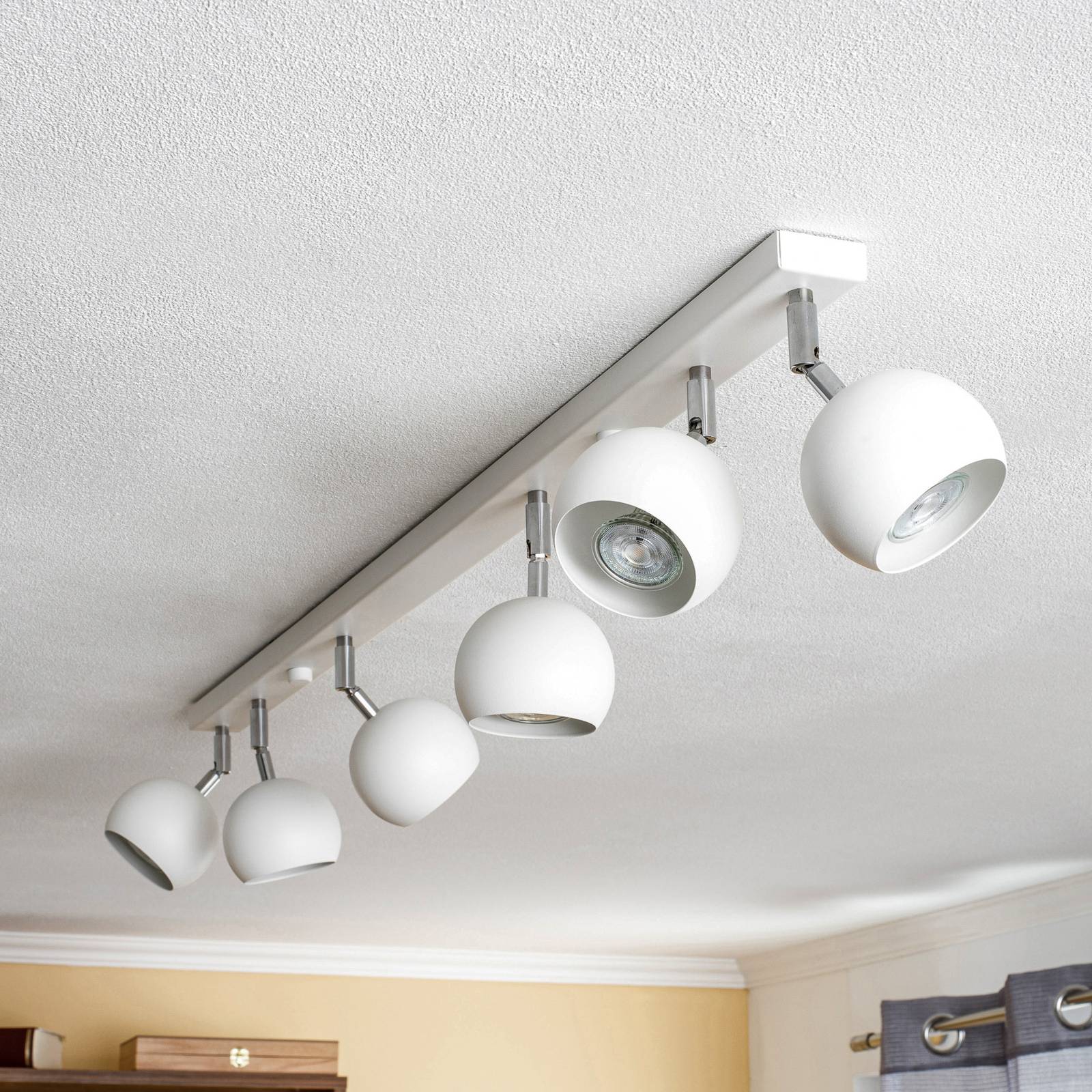 sollux lighting spot pour plafond flame, blanc, à six lampes