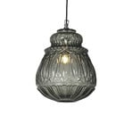 Karman pendant light Ginger, smoke grey, height 37 cm, glass, E27