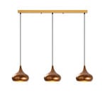 Muba pendant light, antique brass, length 120 cm, metal