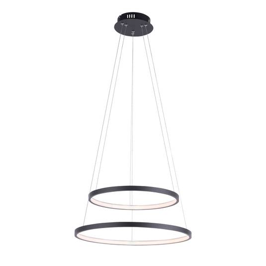 Circle LED pendant light, anthracite, twobulb Lights.ie