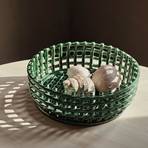 ferm LIVING Basket Ceramic Centrepiece, green, Ø 29 cm, ceramic