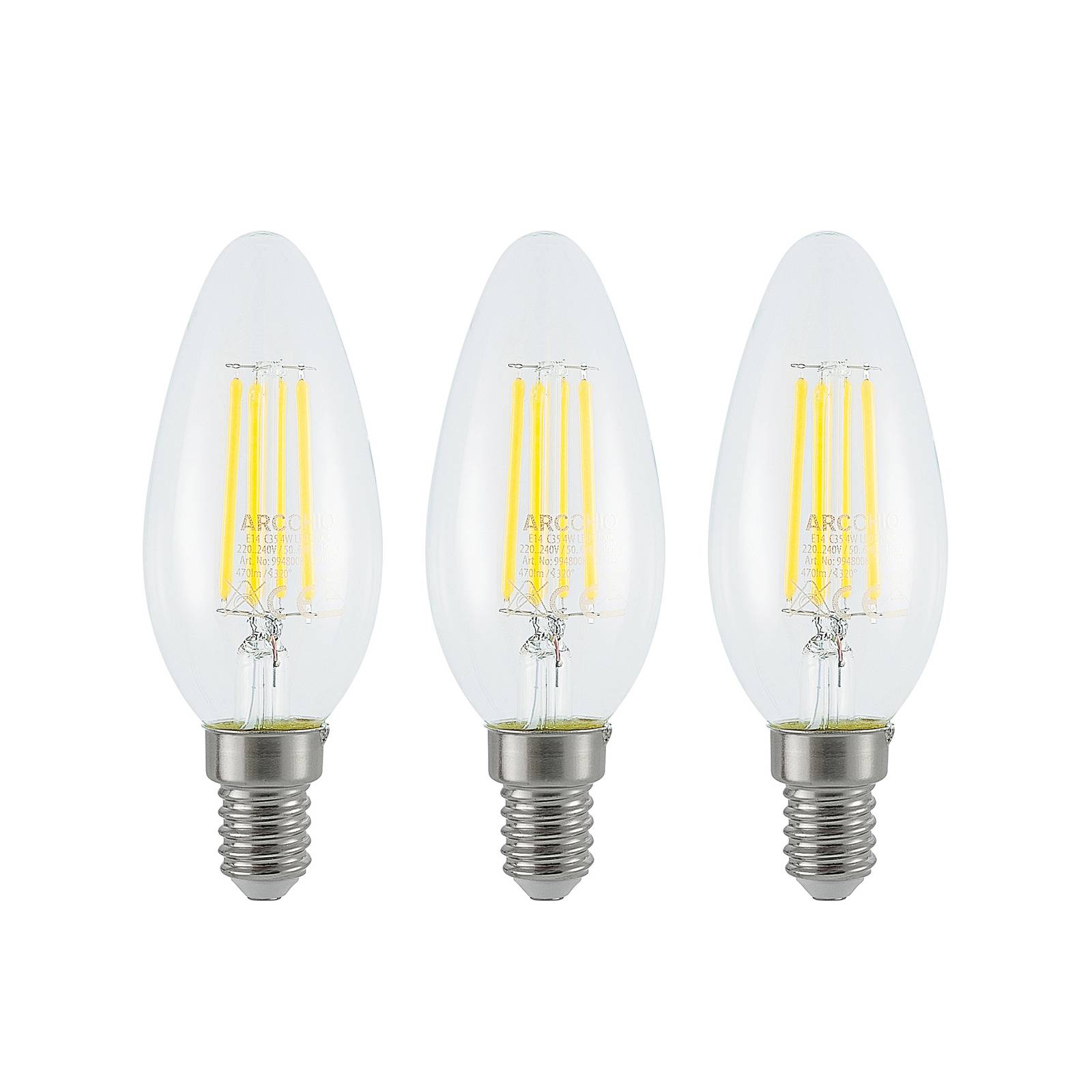 LED izzó filament E14 4 W 827 3-step-dimmer 3 klt