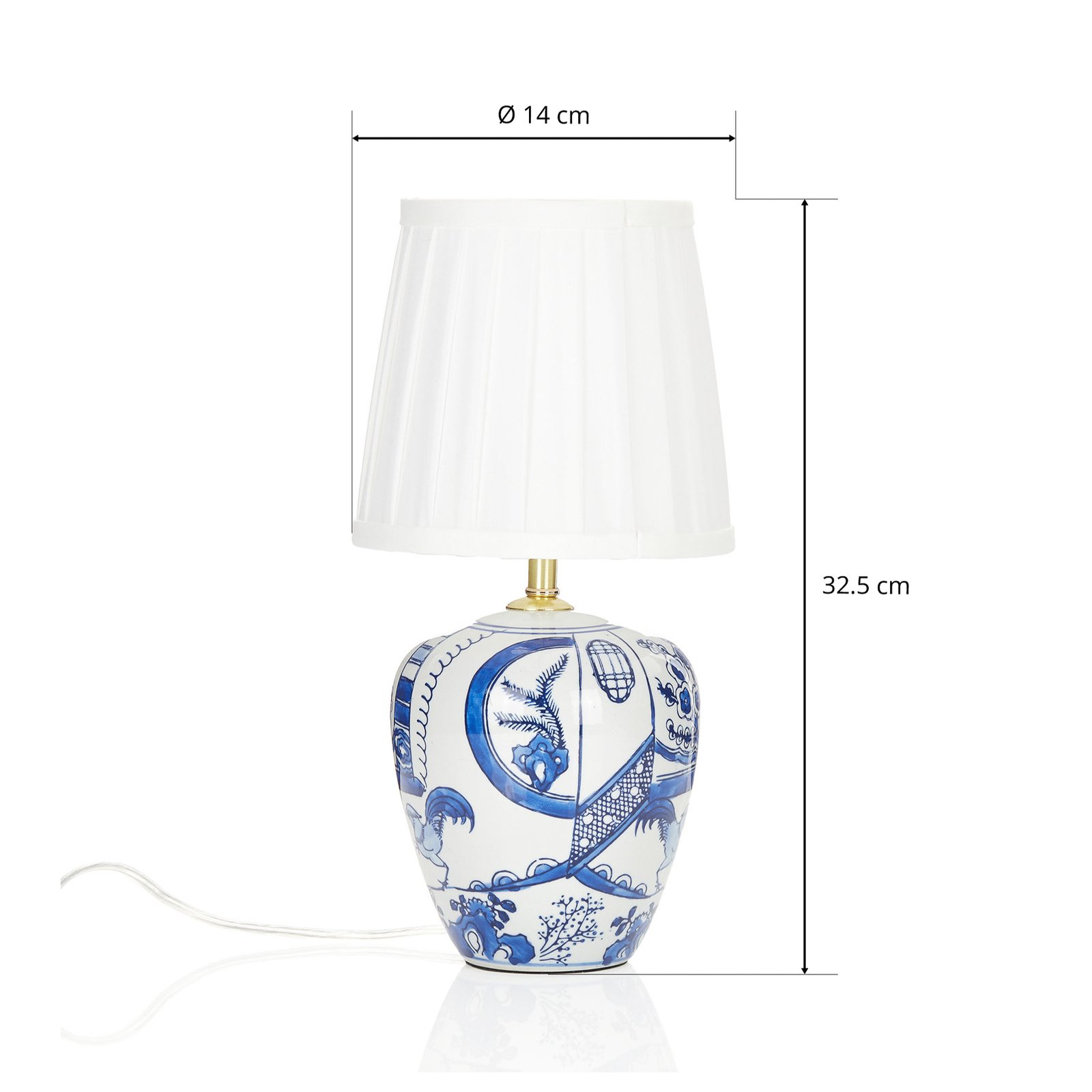 Lampada da tavolo Göteborg stile classico, 32,5 cm