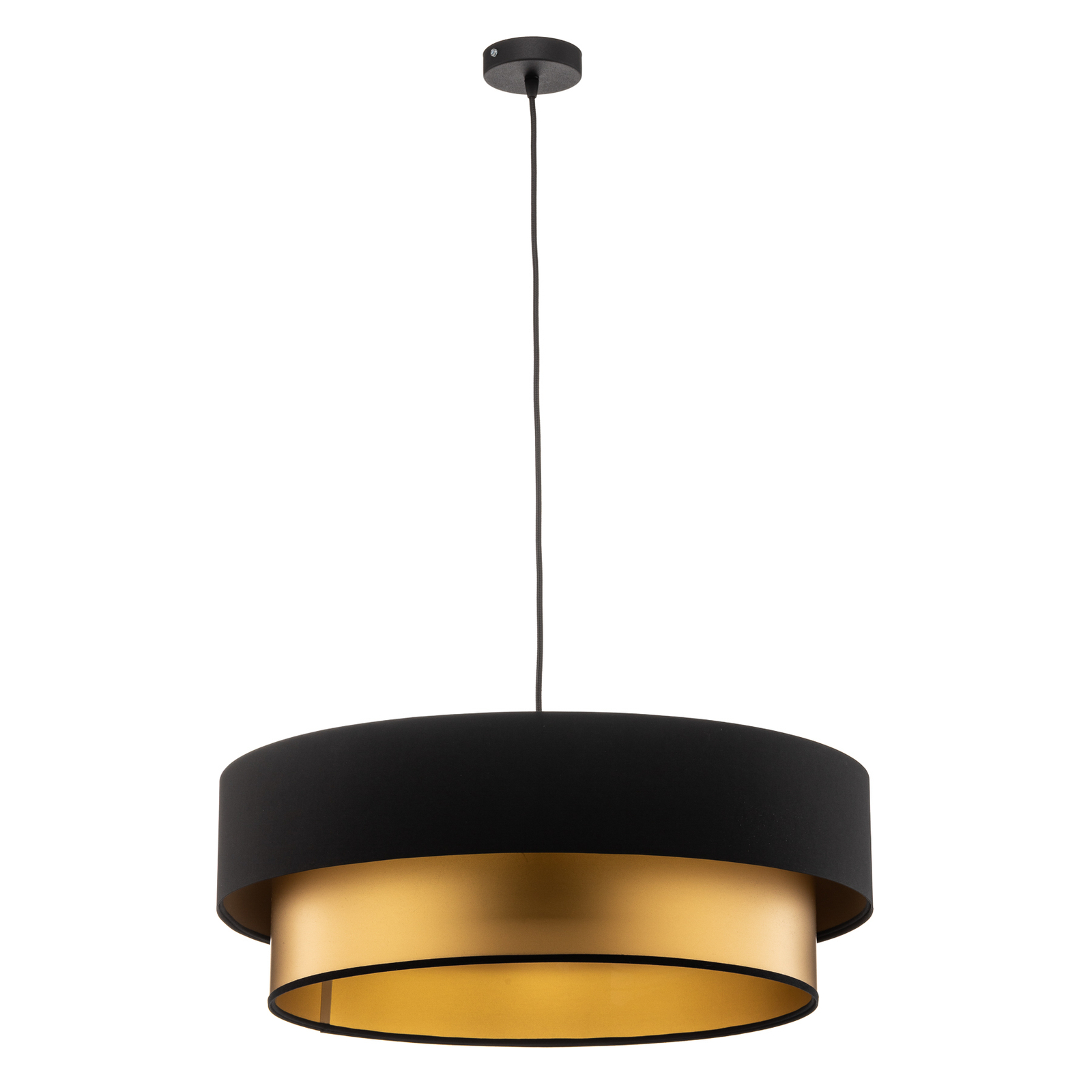 Závěsná lampa Dorina, černá/zlatá Ø 60 cm