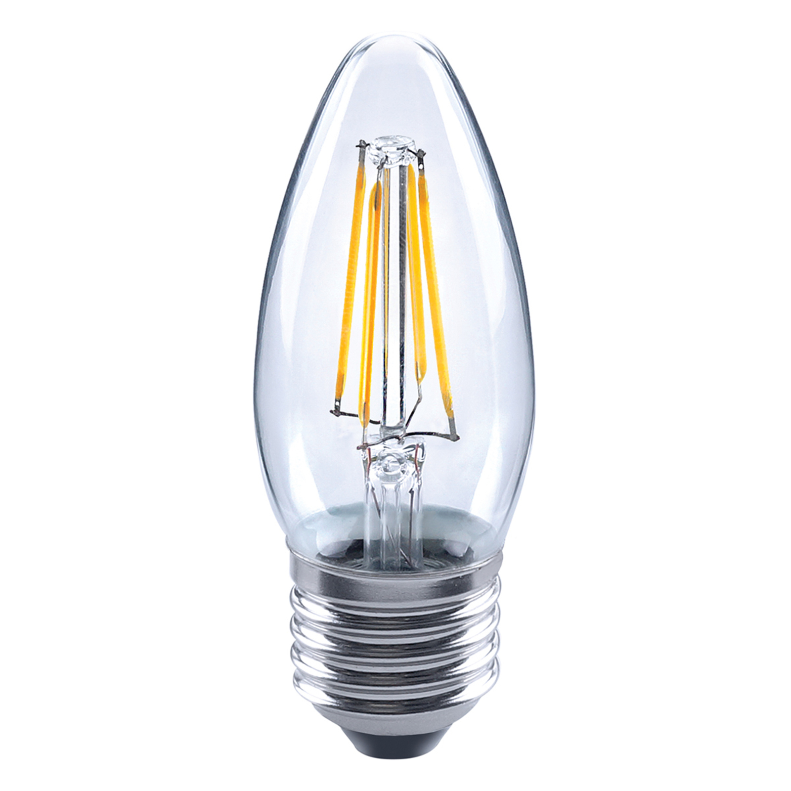 nakomelingen eend gemiddelde LED kaarslamp E27 4,5W 827 filament helder | Lampen24.be