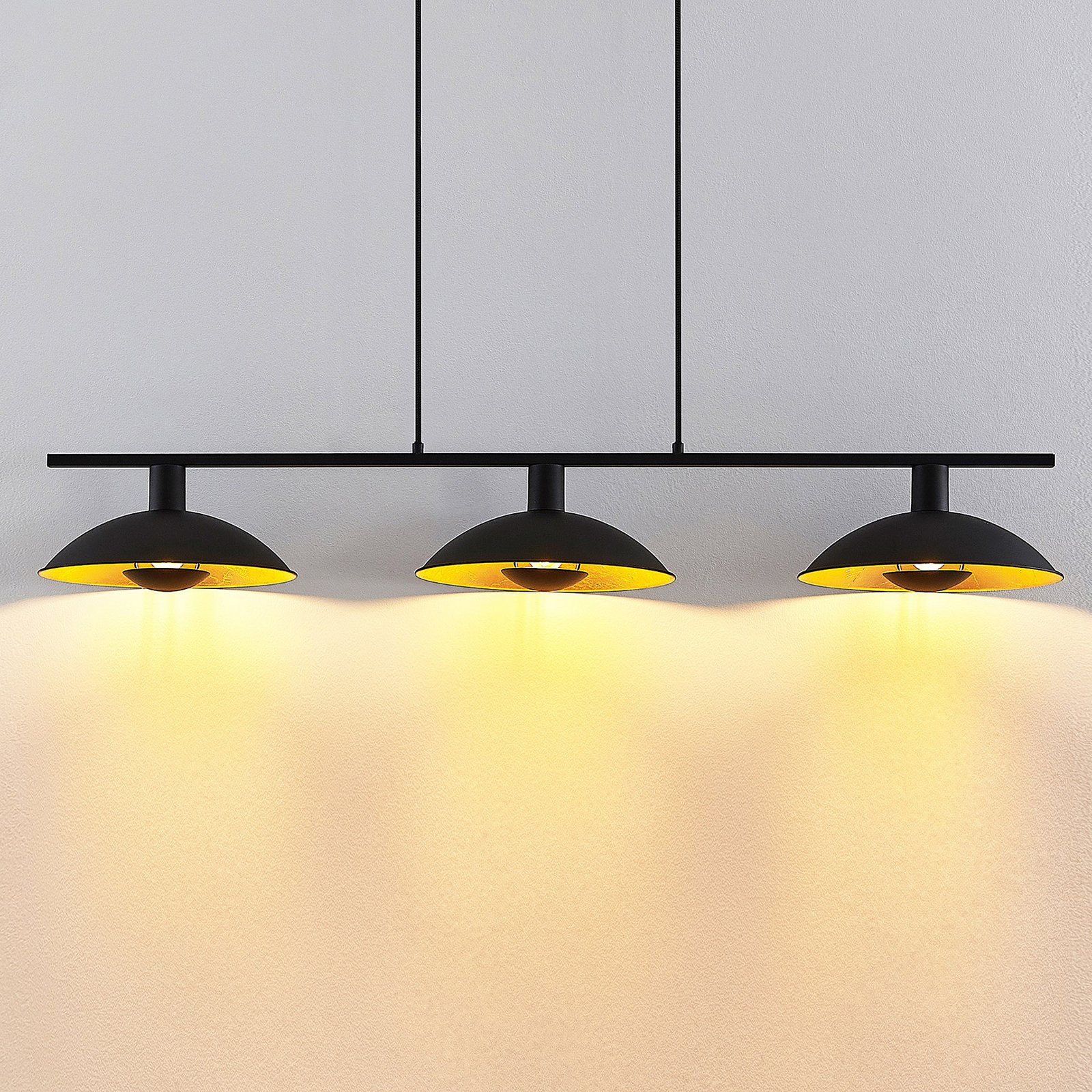 Narisara Long Pendant Black/Gold - Lindby
