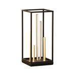 Grid LED table lamp, black/gold, metal, CCT, dimmable