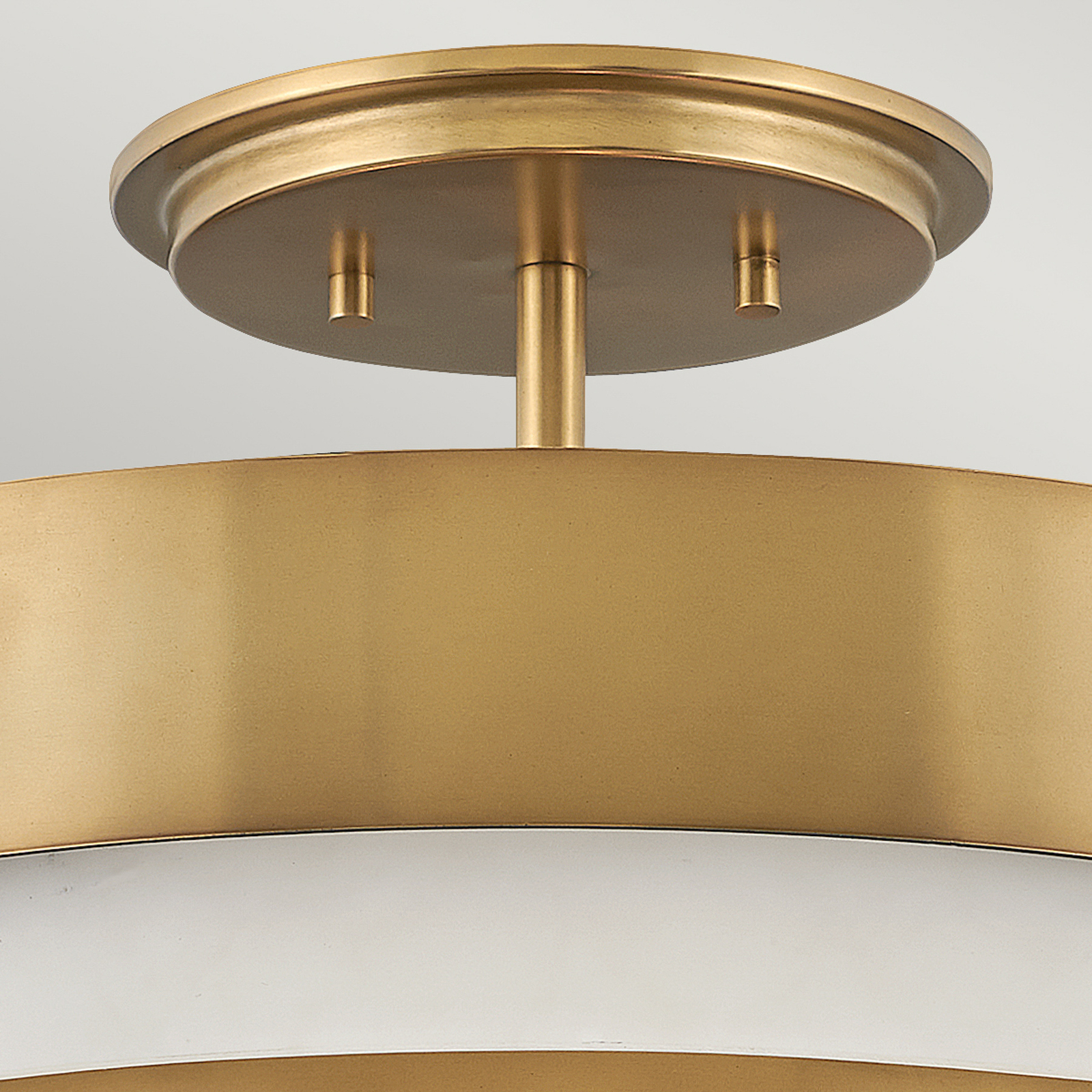 Echelon semi-flush ceiling light, brass