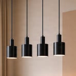 Lámpara colgante Lindby Ovelia, negra, 4 luces, metal, E27