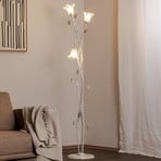 Stehleuchte Lancia, elfenbeinfarben, 3-flammig, Eisen, Glas