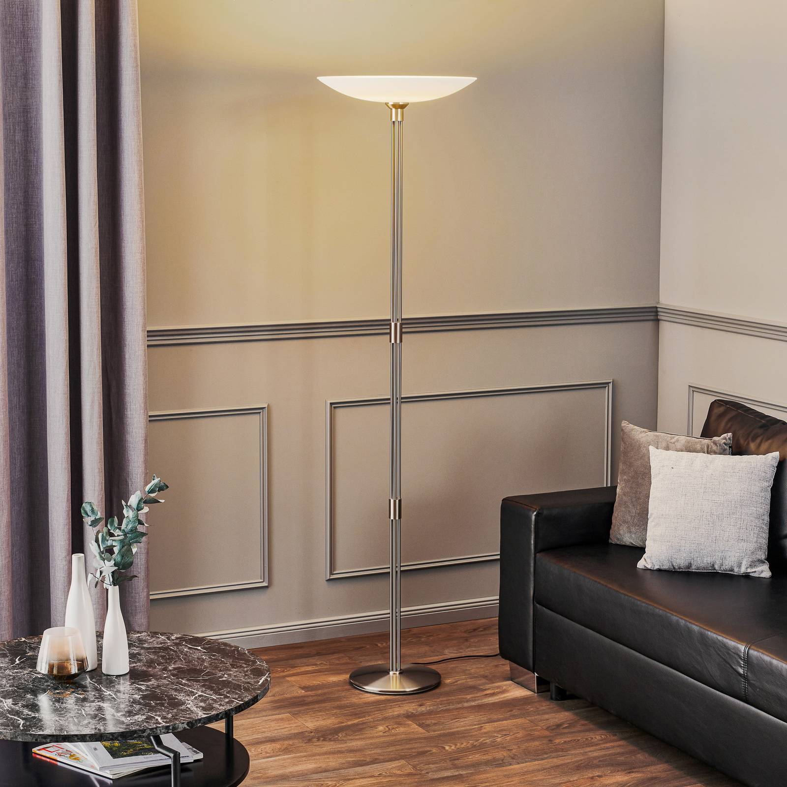 Rothfels Trinessa lampadaire à éclairage indirect LED nickel