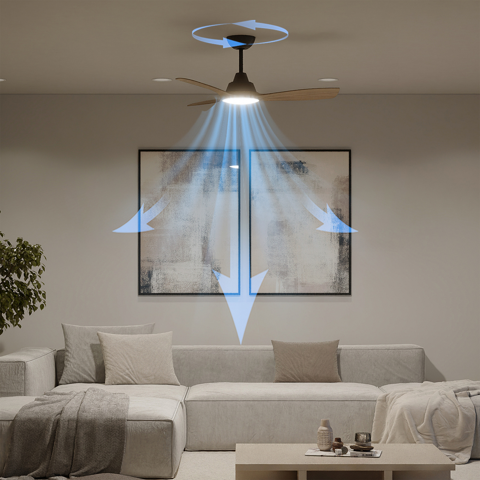 Wentylator LED Philips Olas, średnica 106 cm, brązowo-czarny, CCT