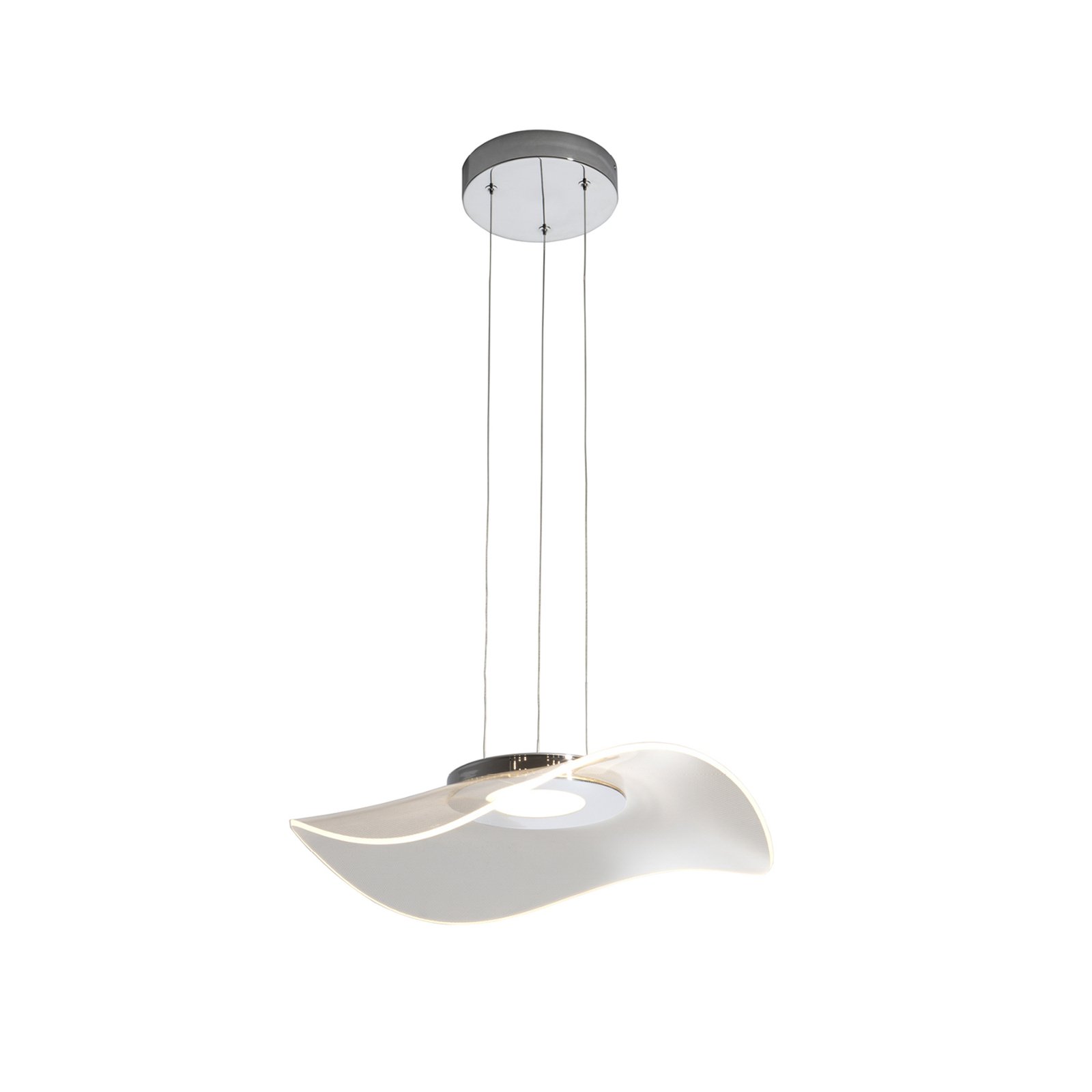 LED hanglamp Vento, chroom/transparant