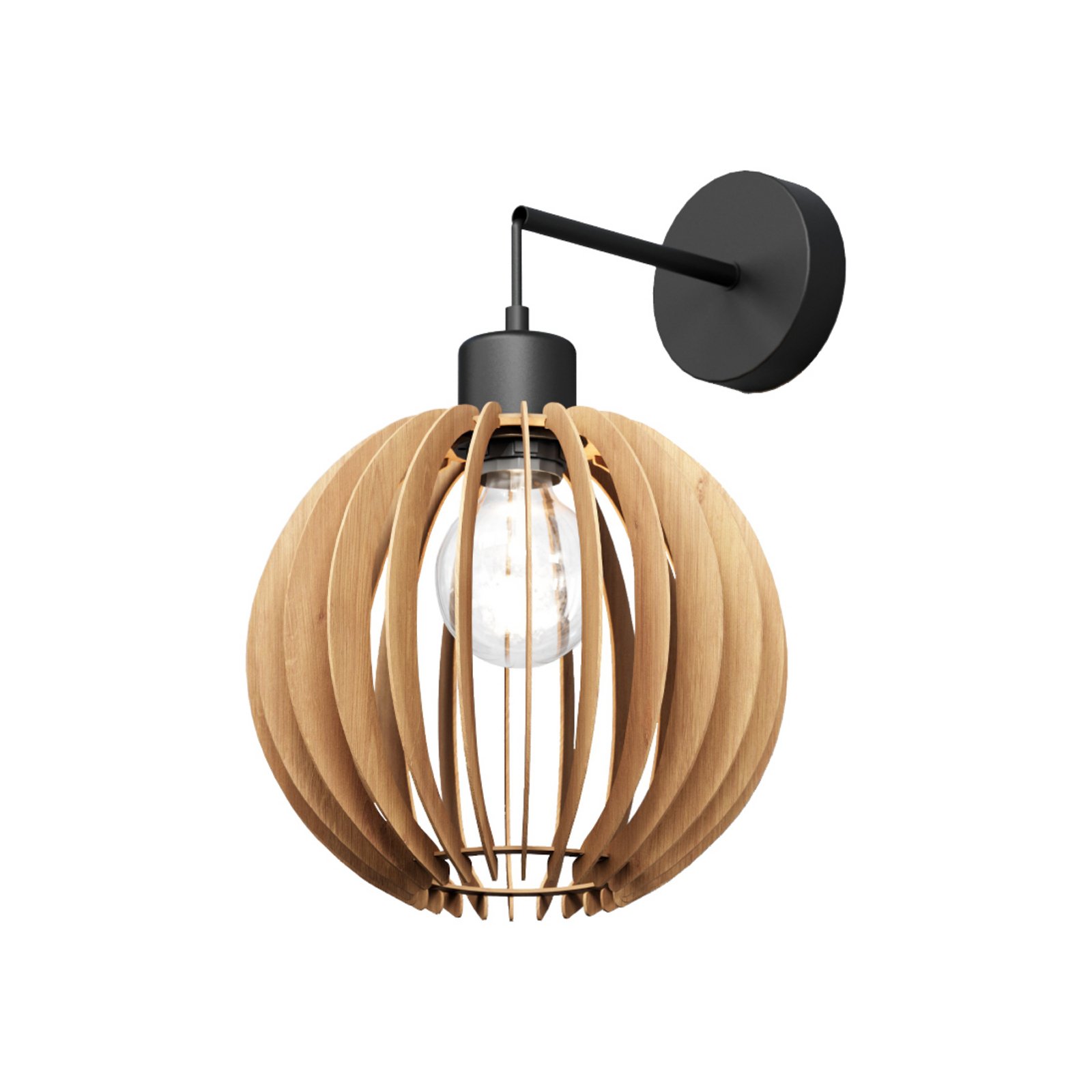 Zidna svjetiljka Clay, Ø 23 cm, brezova šperploča, nosač, E27 Zidna svjetiljka Clay, Ø 23 cm, brezova šperploča, nosač, E27