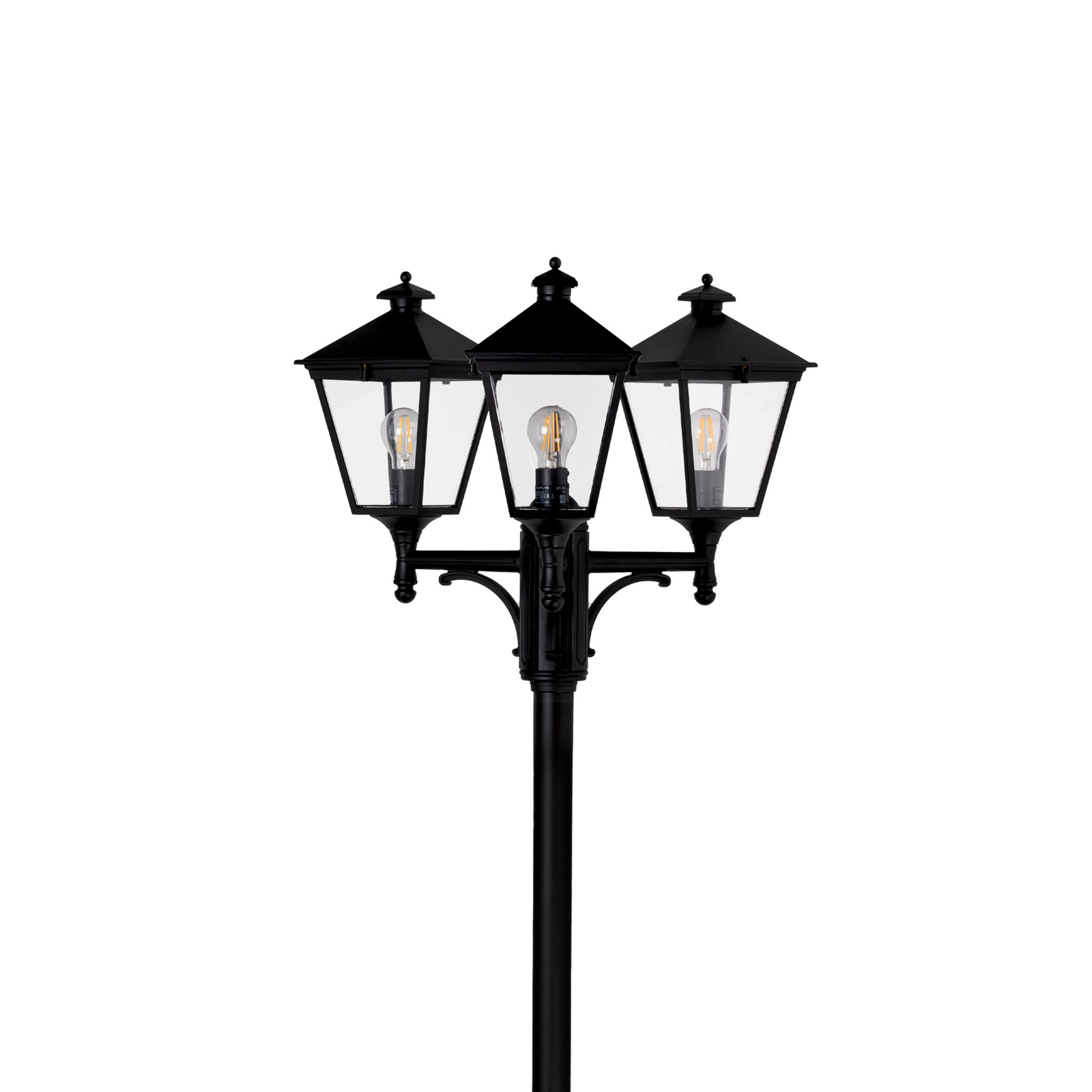 London 3 Outdoor Park Lamp Narrow for Concrete Anchor Black - Norlys