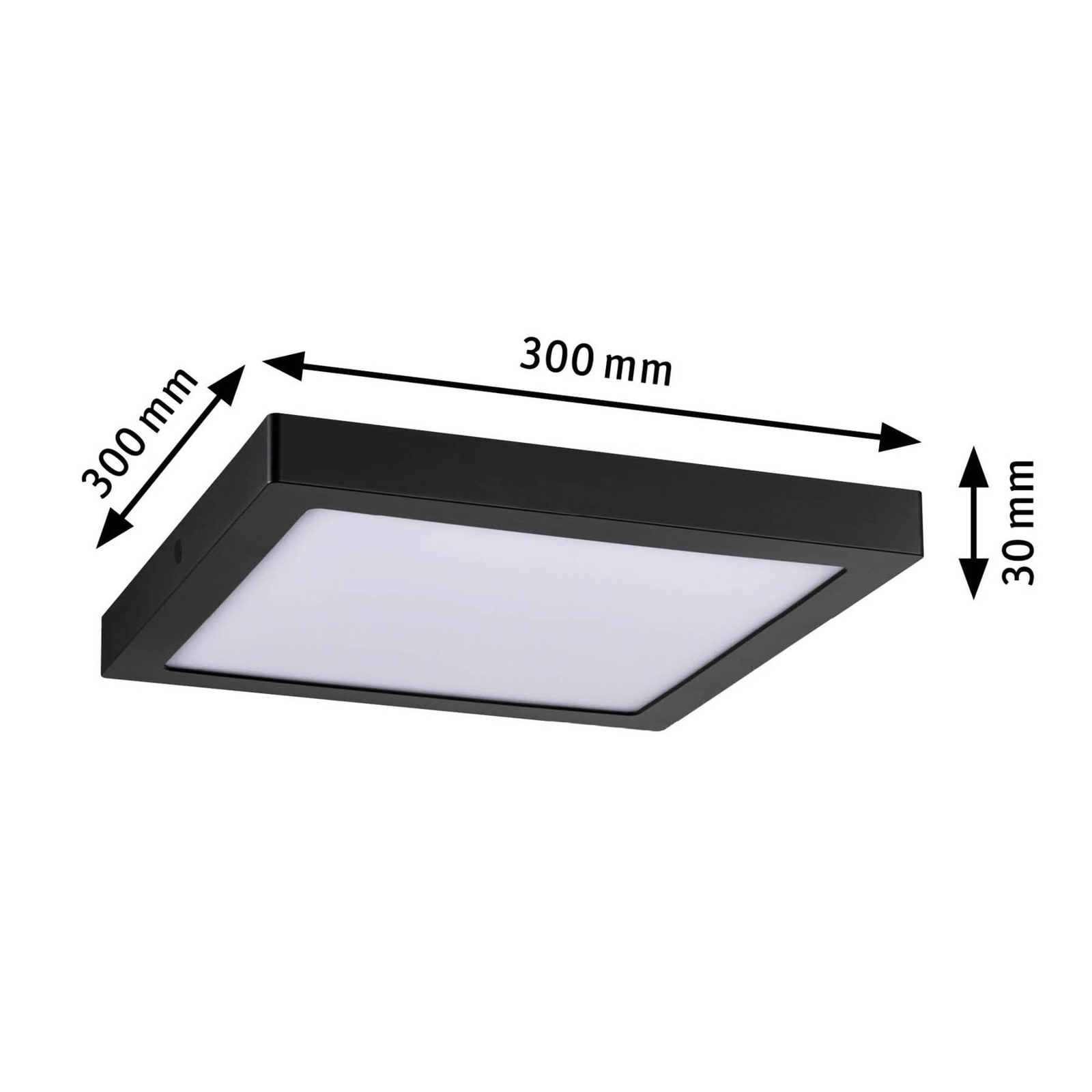 Paulmann Abia LED-panel 4 000 K kantet 30 cm svart