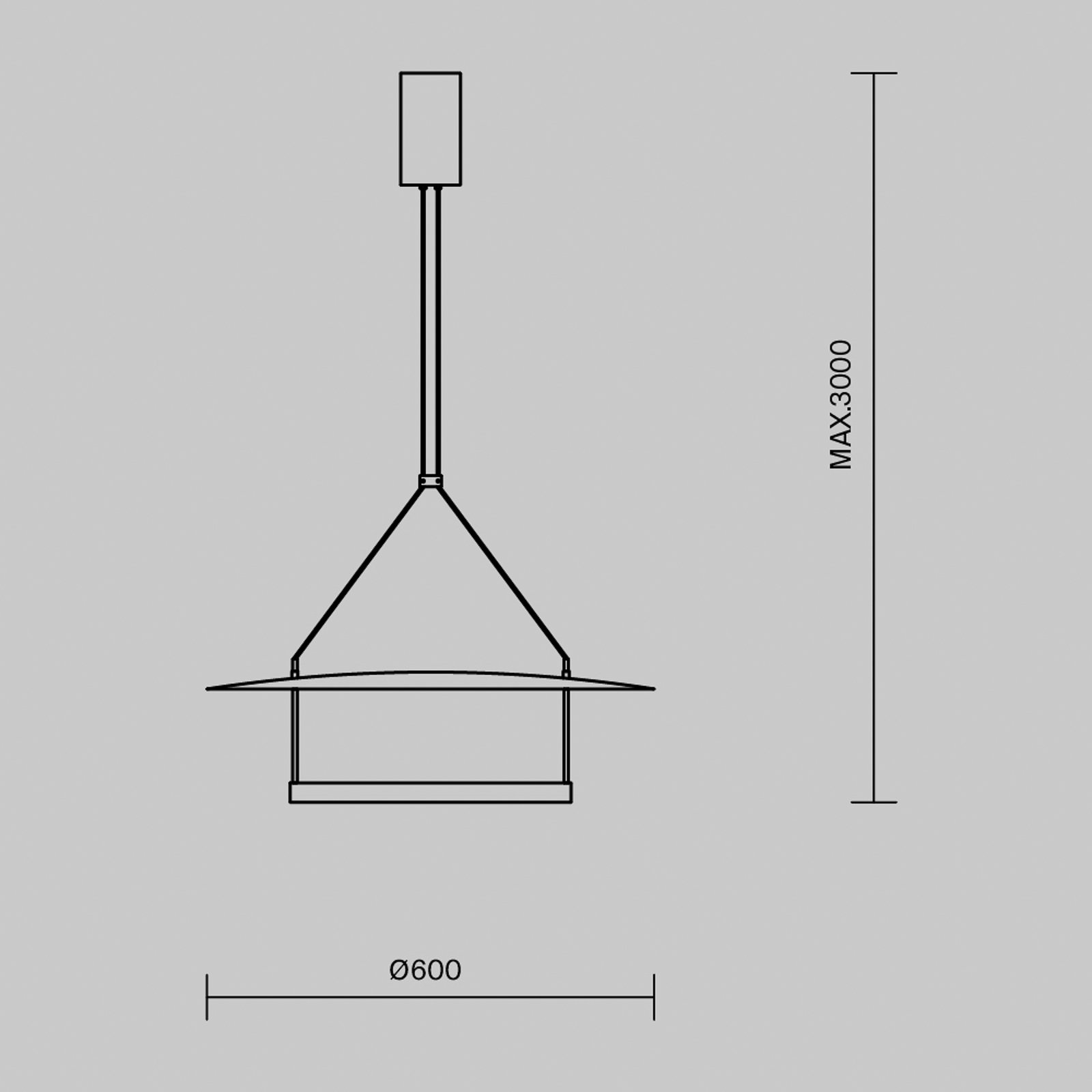 Maytoni Ambience LED hanglamp, Ø 60 cm, zwart / wit