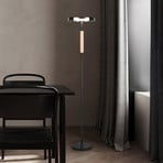 Lampe sur pied LED Celeste chrome/bois 160 cm verre/métal Touchdim