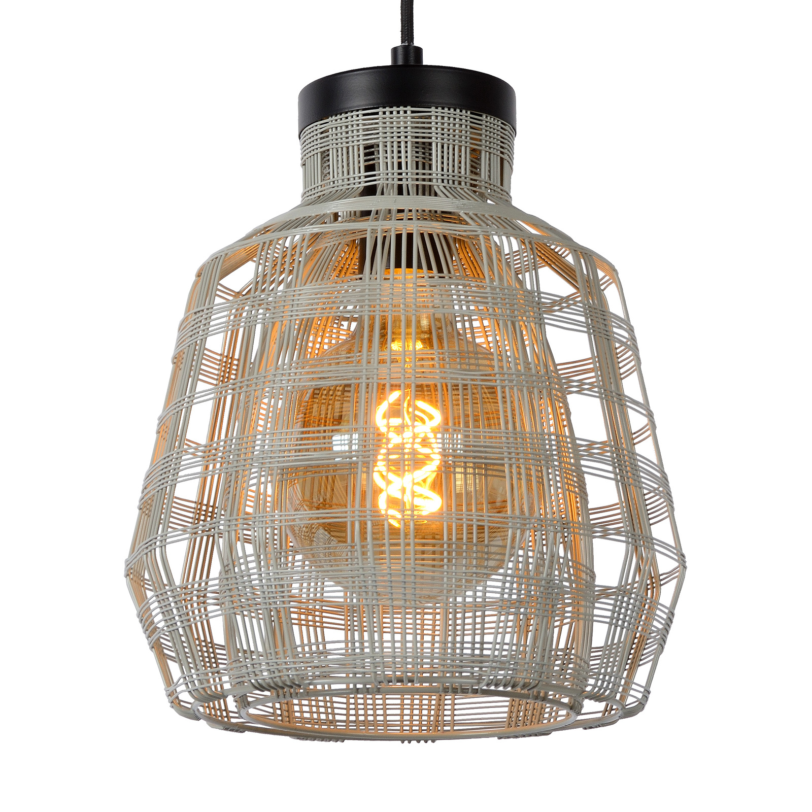 Lucide Fiona hanging light, one-bulb, for Living / Dining Room, metal, E27, 60 W, energy efficiency: A++, H: 29 cm