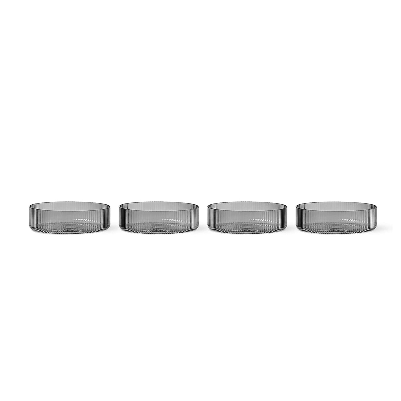 ferm LIVING Bol de service Ripple, gris, Ø 12,2 cm, set de 4 pièces