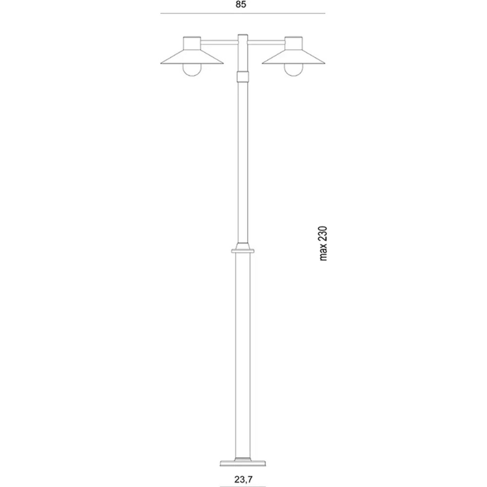 Lund 2 Lampă de Grădină de Exterior pentru Ancoră Pentru Beton Galvanised - Norl