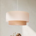 Euluna Boho pendant light, beige, textile, Ø 45 cm