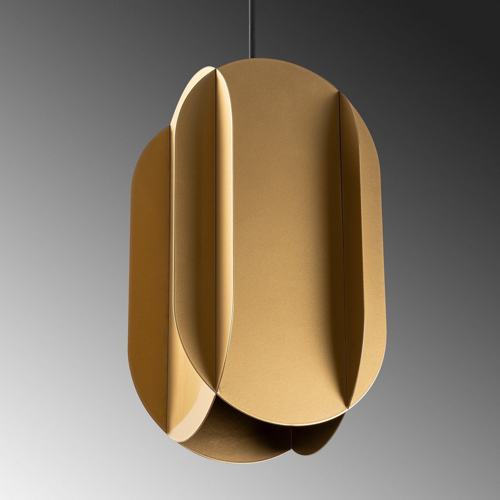 Hängeleuchte Corner, goldfarben, Höhe 35 cm, Metall, E27