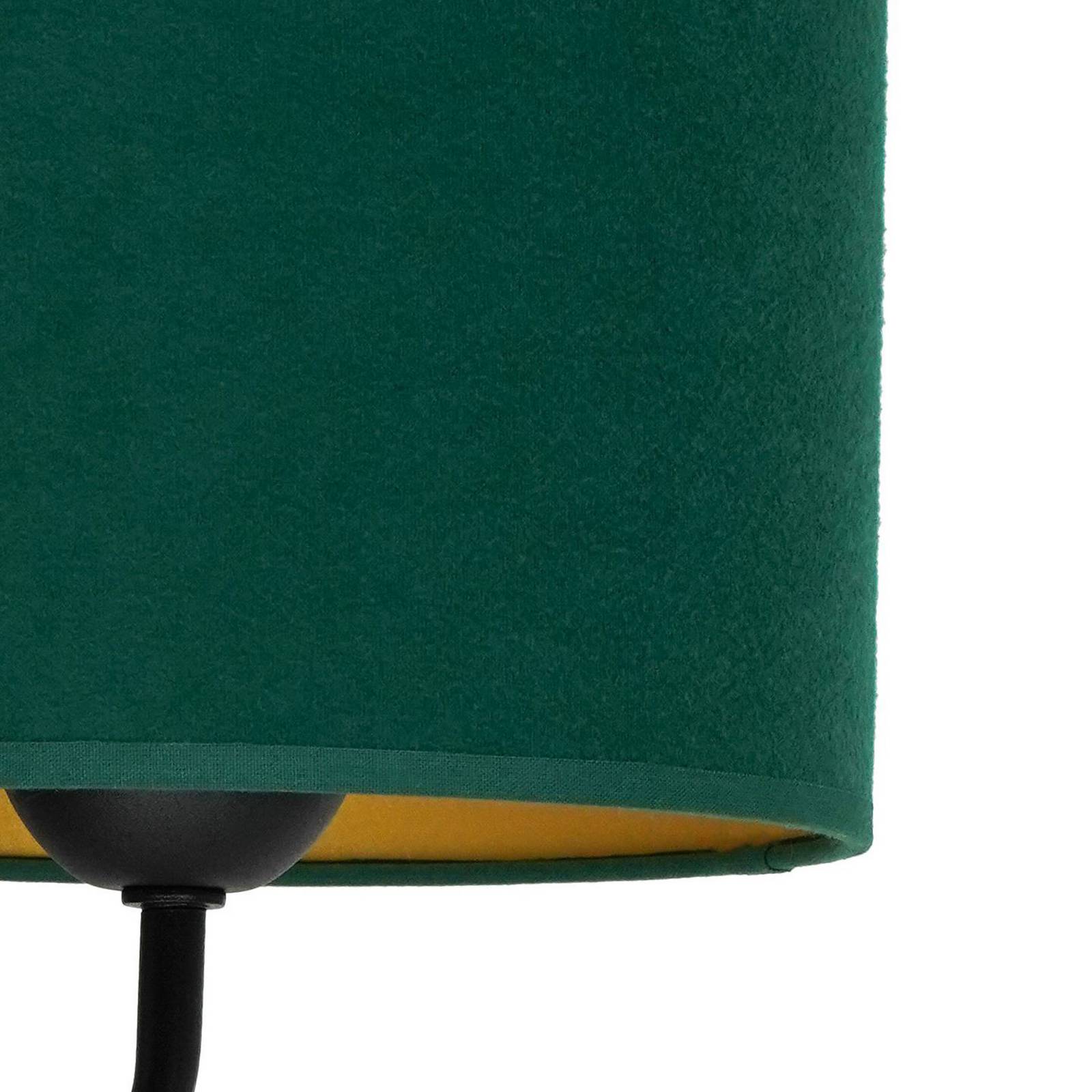 Kinkiet Roller, aksamitny ciemnozielony, czarny, z lampką do czytania