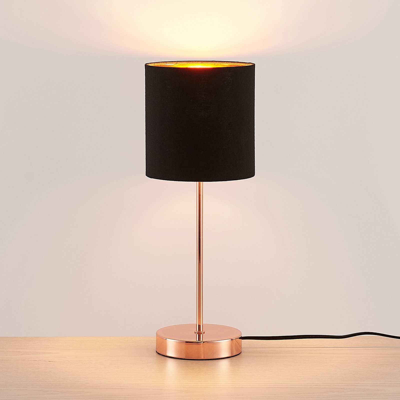Lindby Noeline bordslampa koppar, skärm svart