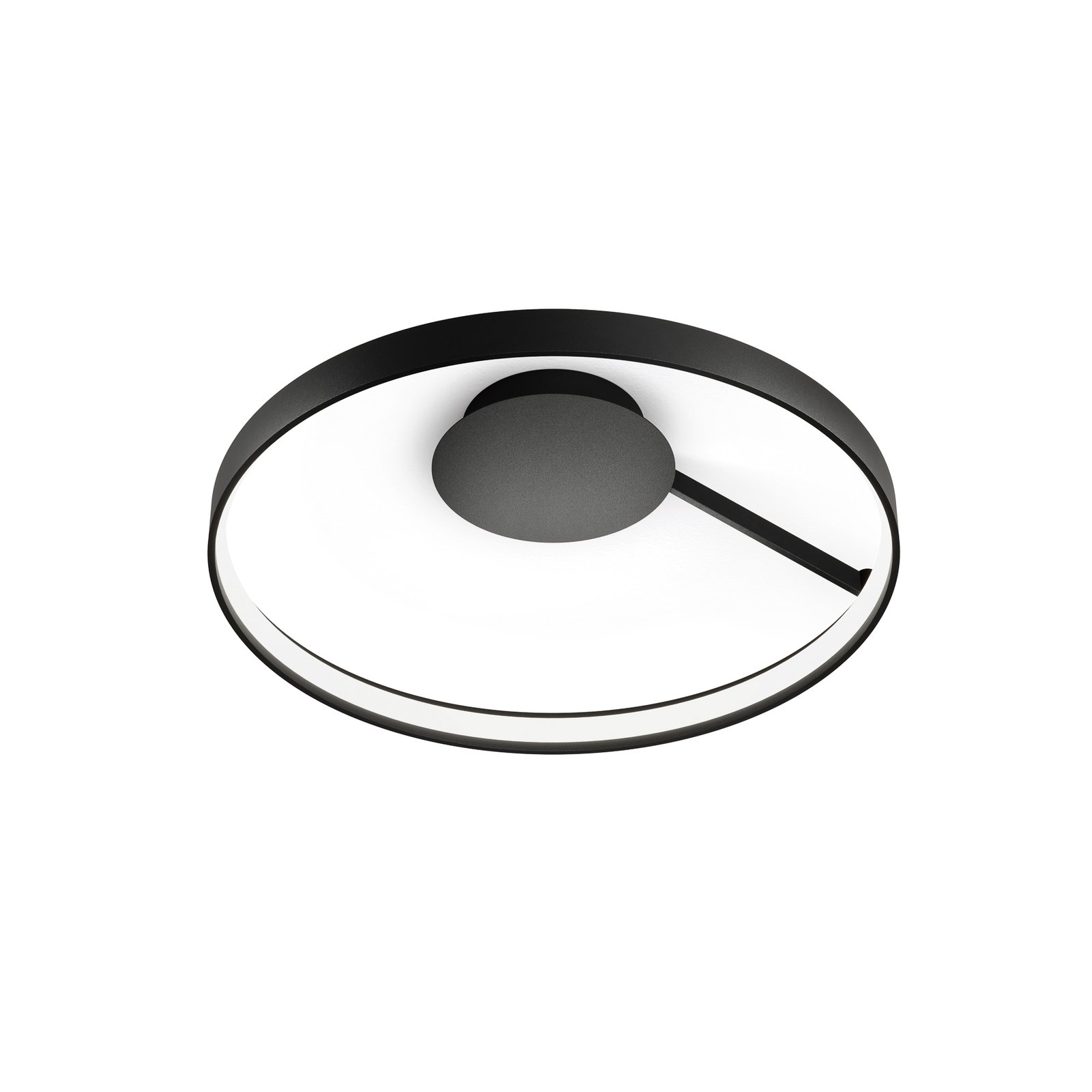 LED ceiling light Anello, black, aluminium, Ø 55 cm