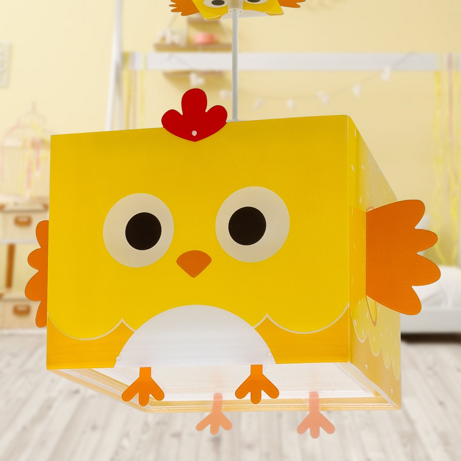 Dalber Little Chicken lampă suspendată copii - Camera copiilor - galben portocaliu roșu alb