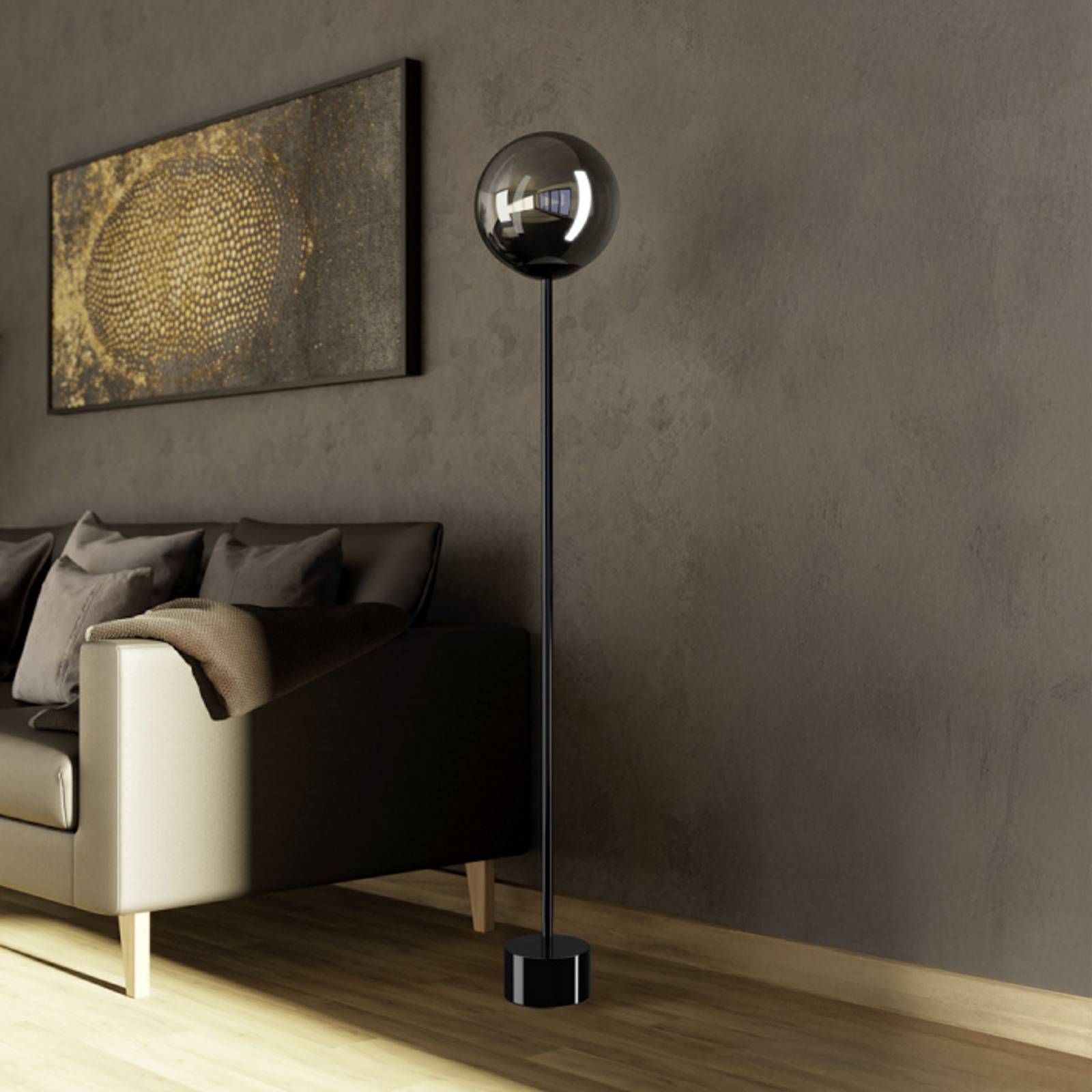Stars of Light LED vloerlamp ANORIAS, zwart, 150 cm, CCT